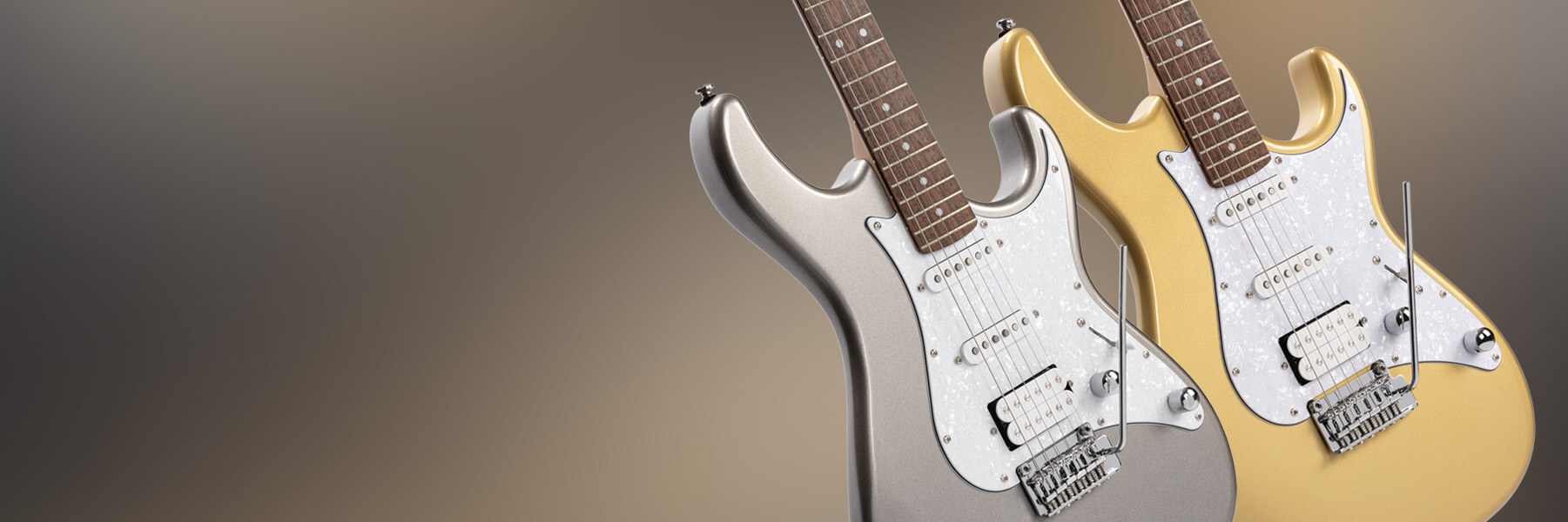 Cort G Series G250 Champagne Gold Metallic and Silver Metallic double-cutaway electric guitar