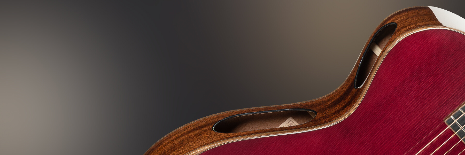 Cort Masterpiece Modern Burgundy Acoustic-Electric Guitar side sound ports