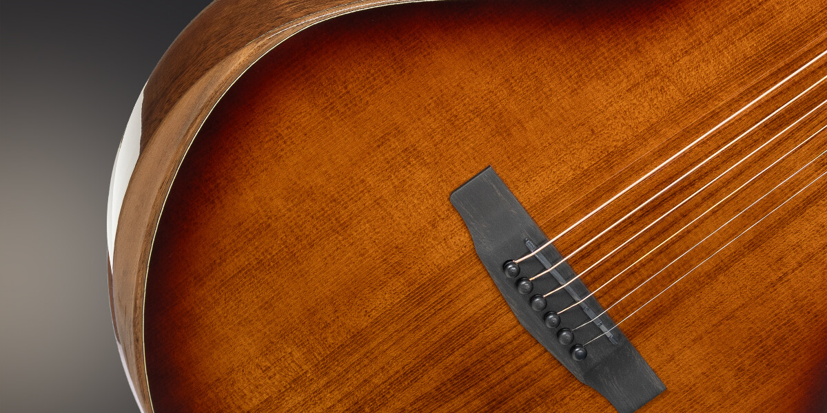 Cort Masterpiece Modern Burst Acoustic-Electric Guitar premium woods and bevel armrest