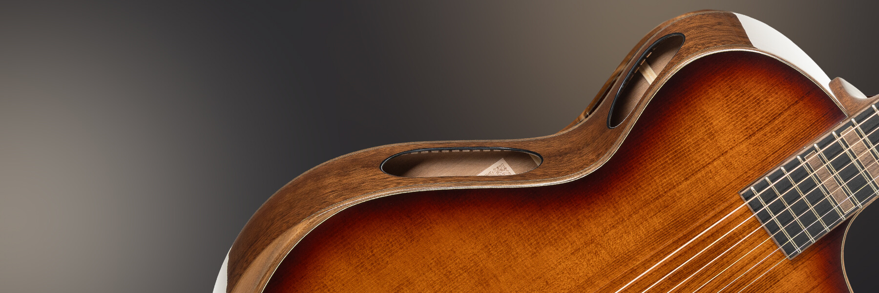 Cort Masterpiece Modern Burst Acoustic-Electric Guitar side sound ports