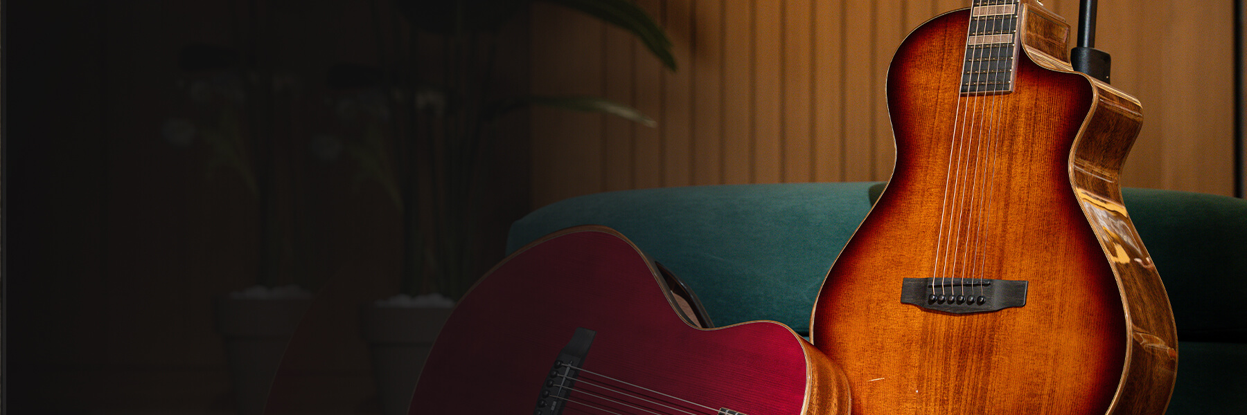 Cort Modern Burst Acoustic-Electric Guitar premium woods and bevel armrest