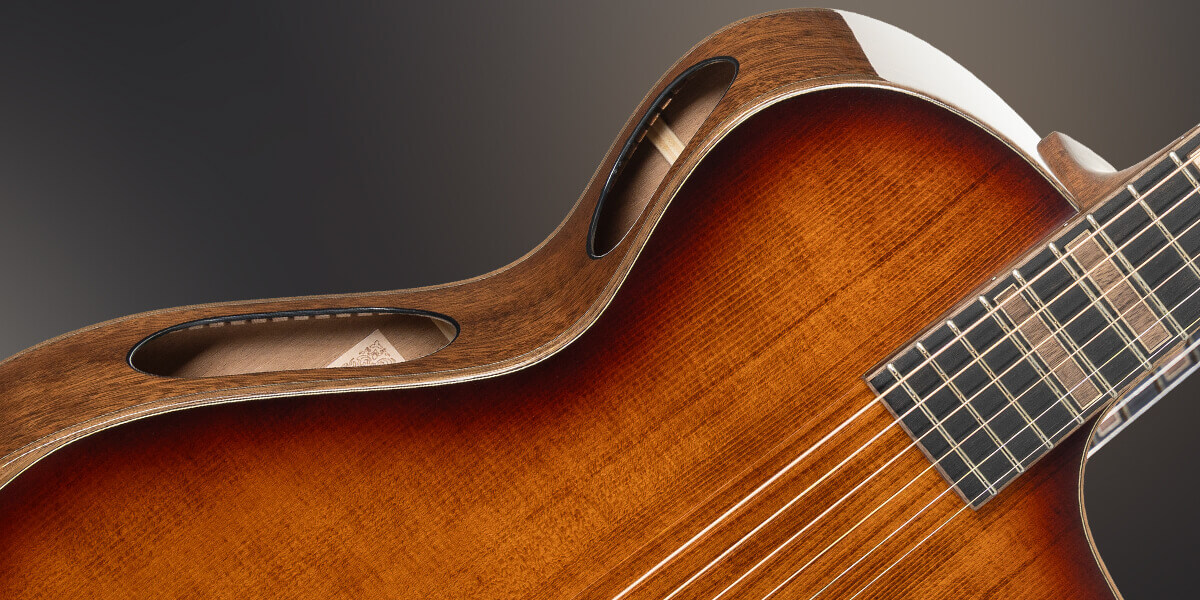 Cort Masterpiece Modern Burst Acoustic-Electric Guitar side sound ports